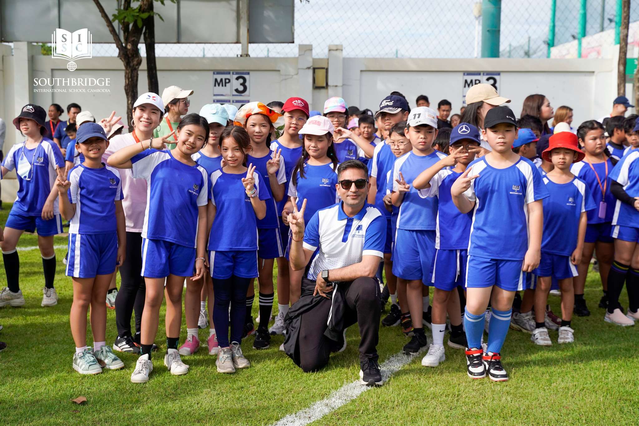 Group of students from Southbridge International School Cambodia gathered before the Fun Run event.