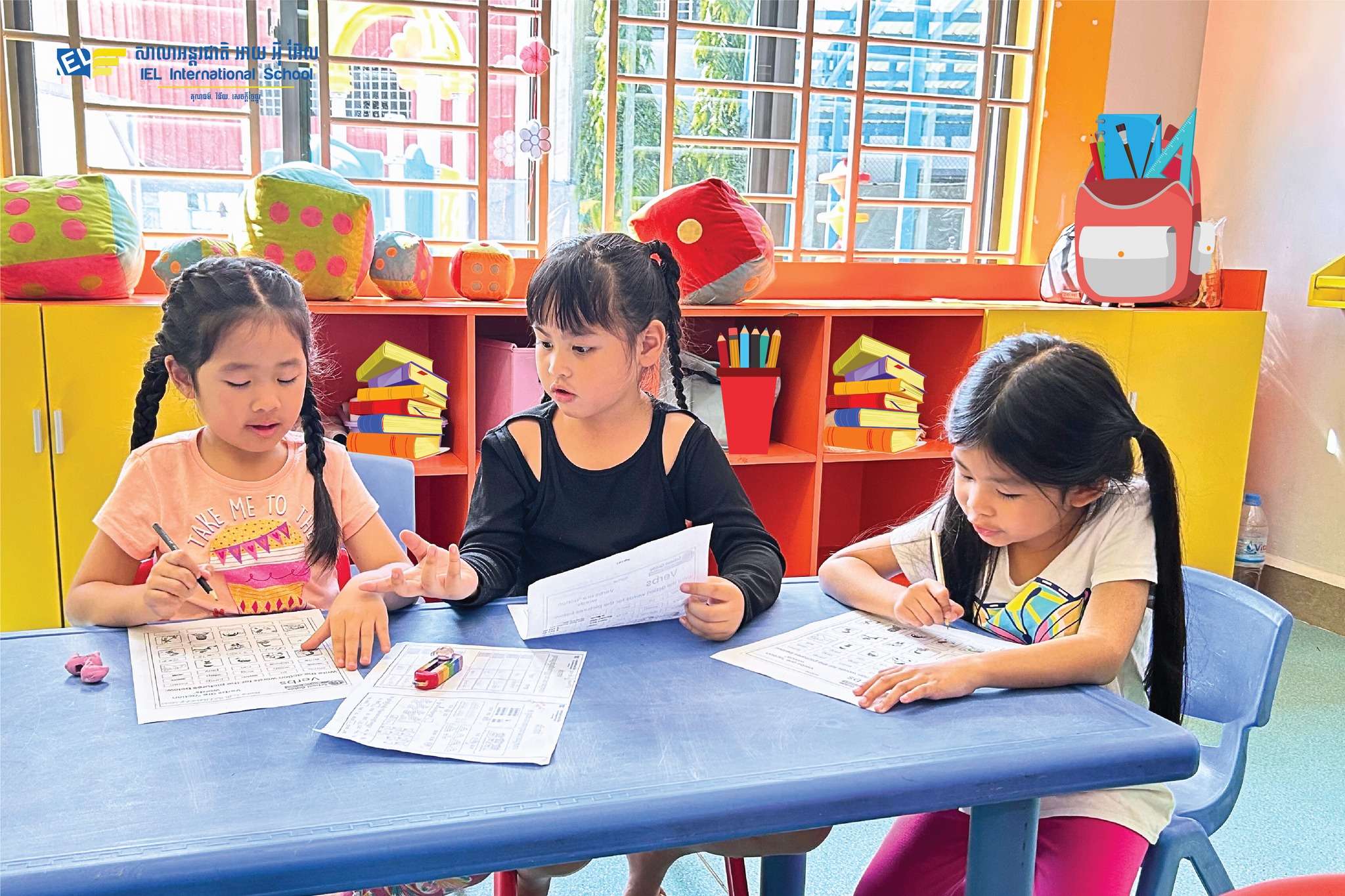 IEL International School Phnom Penh summer program students engaged in joyful, hands-on indoor and outdoor activities to enhance creativity and well-rounded development.