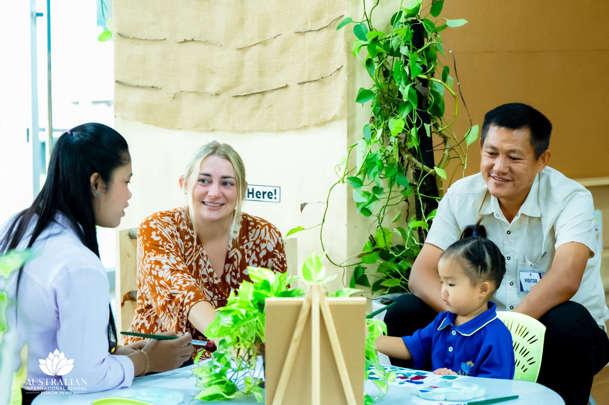 Students and teachers at Australian International School Phnom Penh engaging in first day activities and welcoming new families.