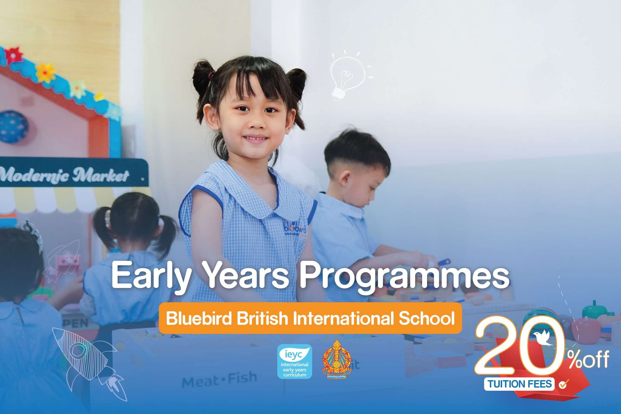 Children learning and playing at Bluebird British International School Phnom Penh Early Years Programmes