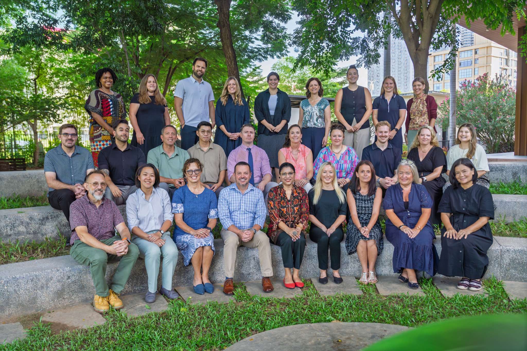 Group photo of new teachers and leadership team at Canadian International School of Phnom Penh