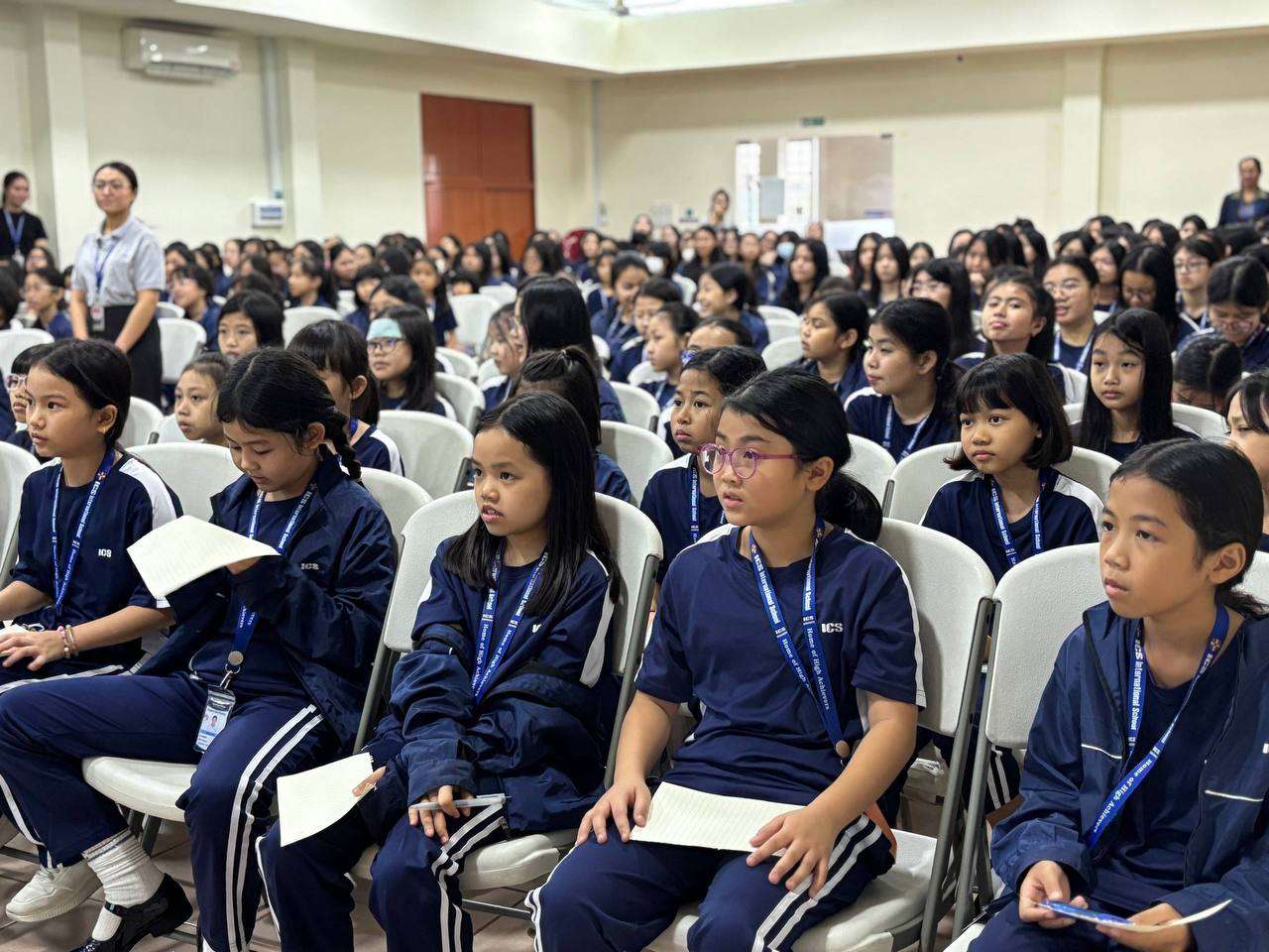 Students attending a Puberty Development education session at ICS International School led by a specialist doctor, showcasing student wellbeing and engagement.
