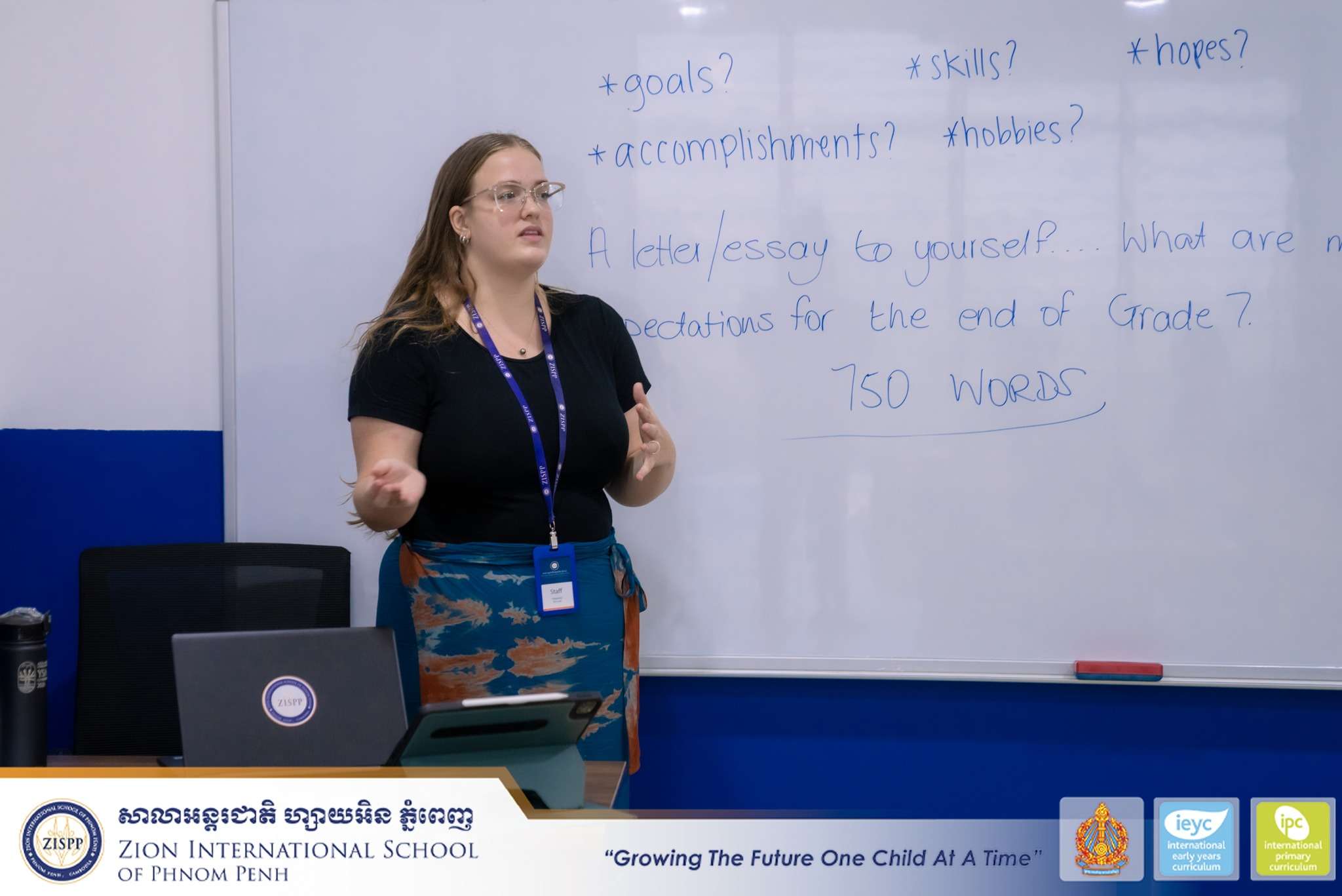 Students and teachers at Zion International School of Phnom Penh engaging in first-day academic activities, writing assignments, and classroom discussions at the start of the 2025–2026 school year.