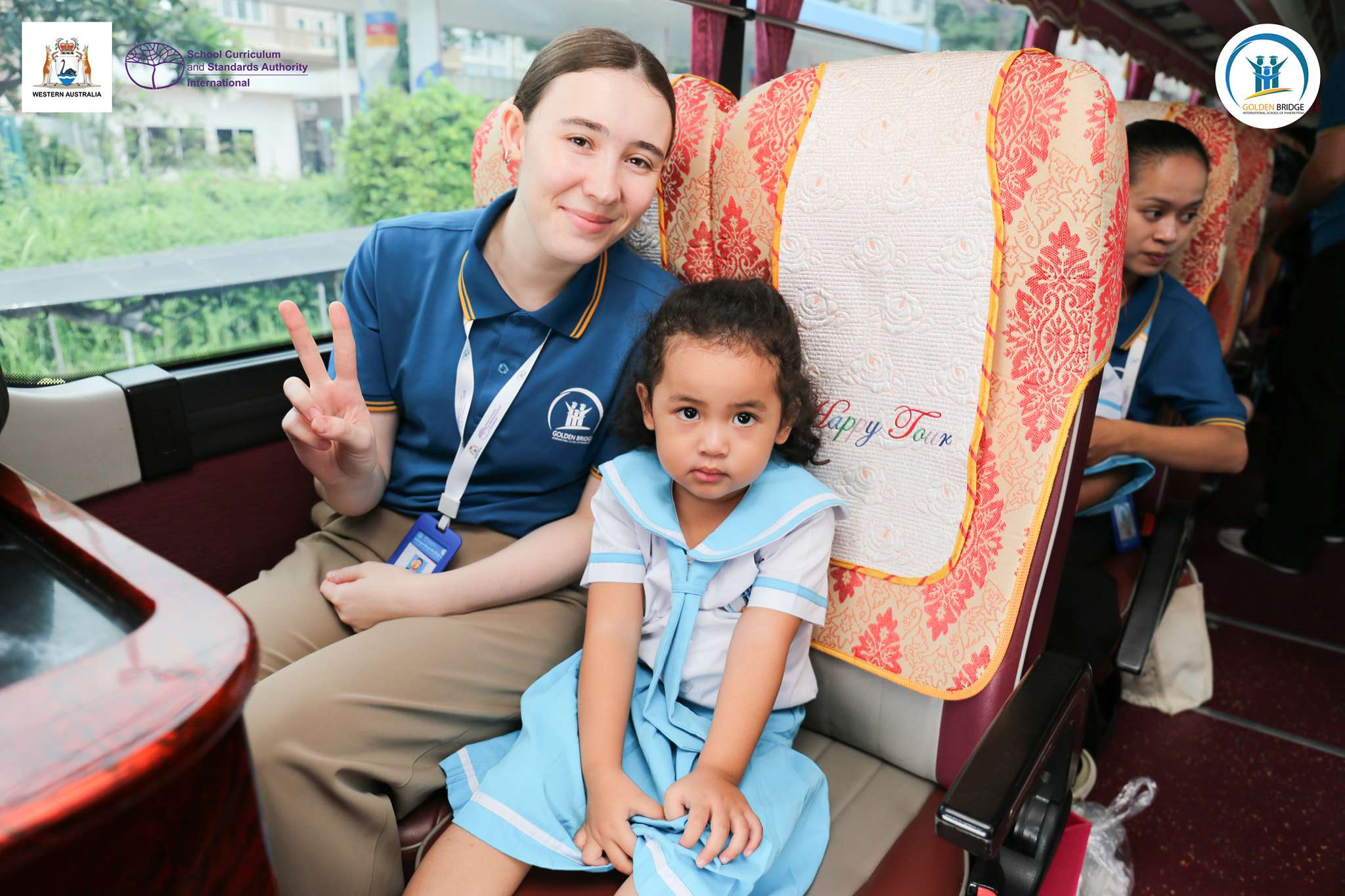 Teachers and young students from Golden Bridge International School of Phnom Penh enjoying a field trip to Kids Park and Kidzoona, promoting experiential learning and teamwork.