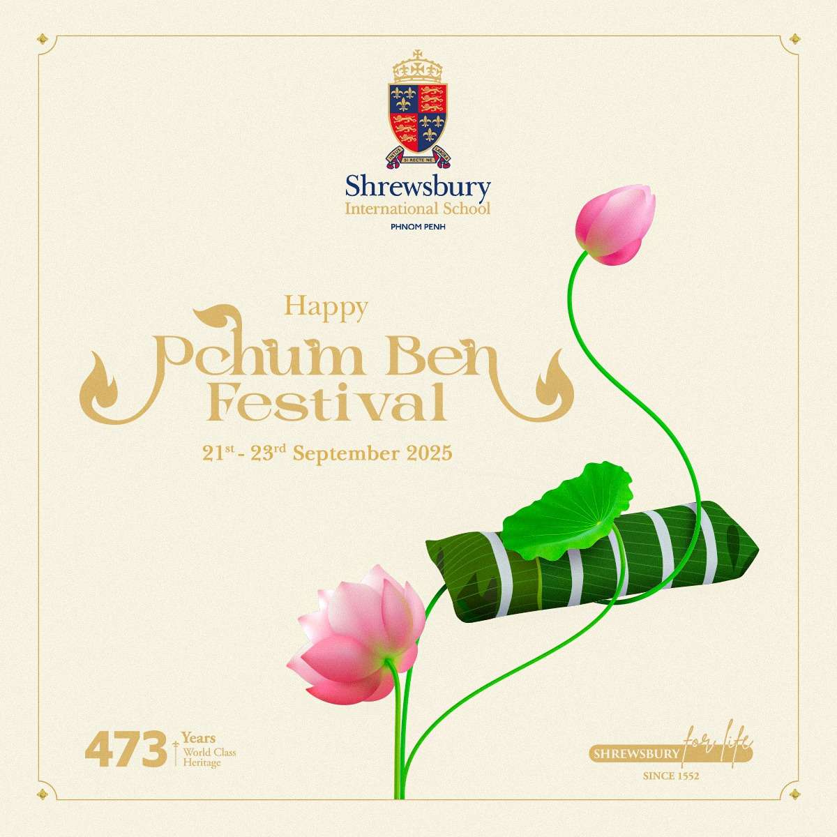 Shrewsbury International School Phnom Penh Pchum Ben Festival celebration poster