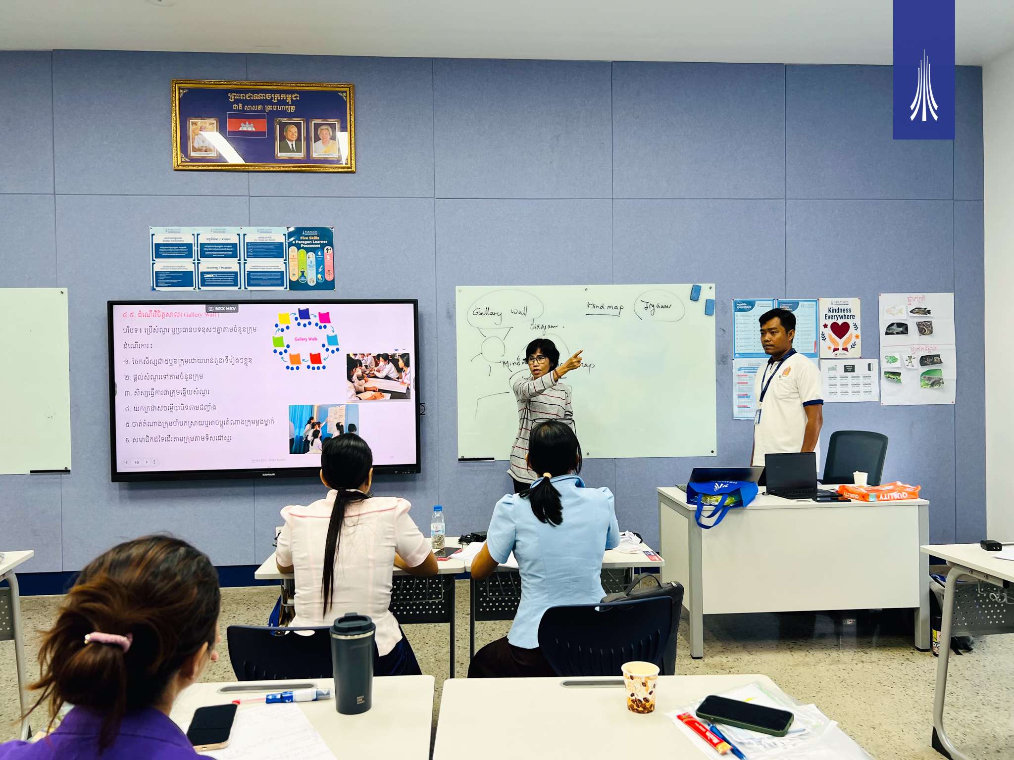 Teachers at Paragon International School participating in CPD Workshop 2025, engaging in group discussions and collaborative learning activities.