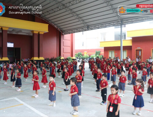 Flag-Raising Ceremony at Sovannaphumi School, Prek Anhchanh Campus