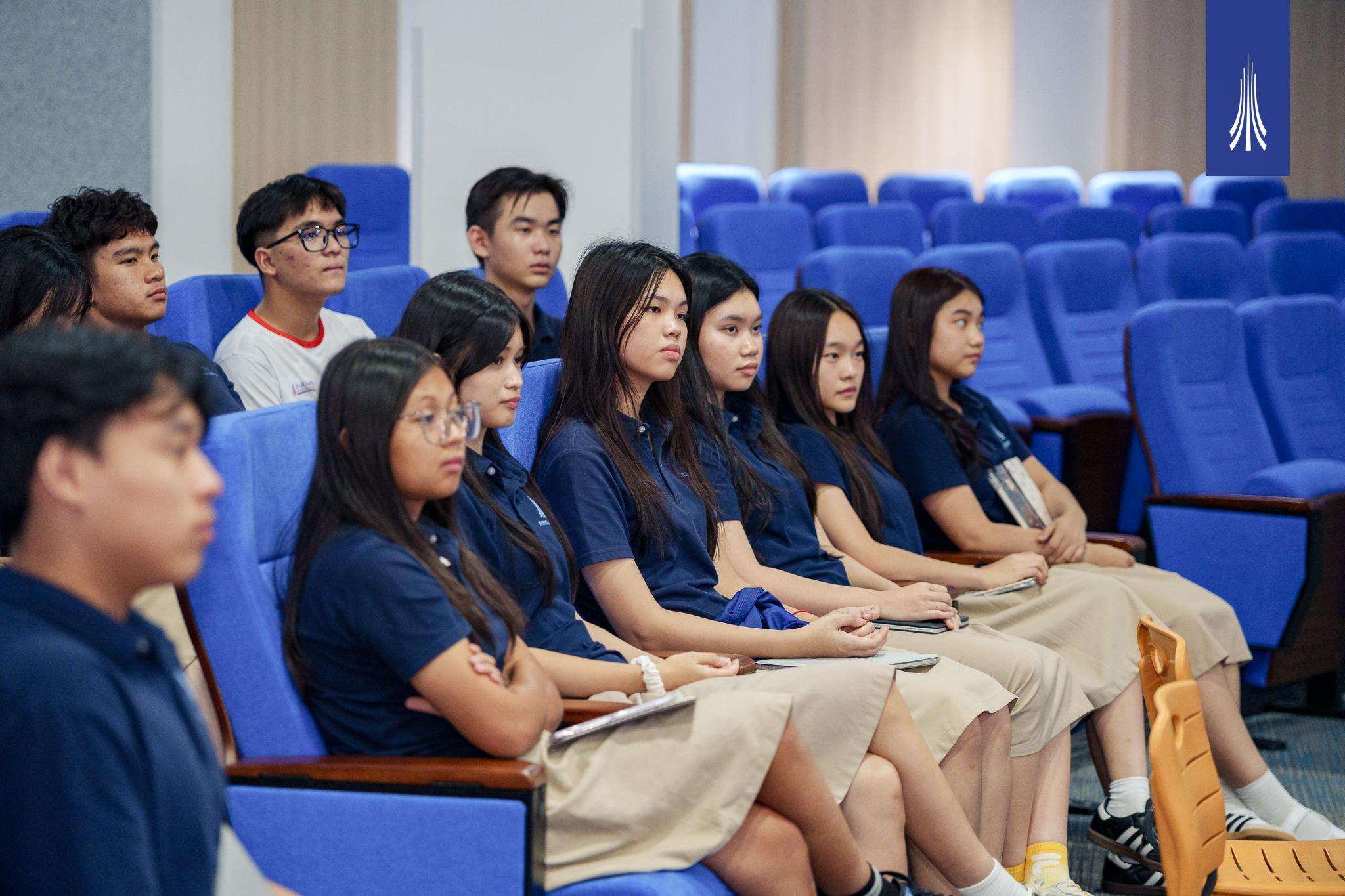 Students at Paragon International School Cambodia attending a TikTok digital training session led by Aleph Cambodia
