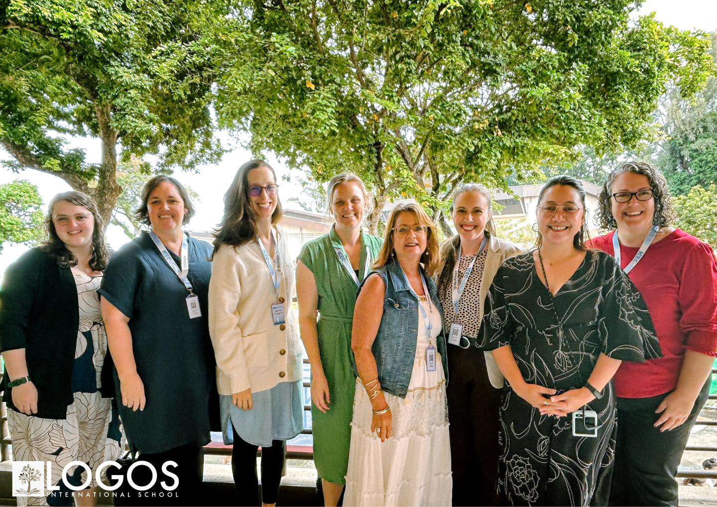 Group of teachers from Logos International School standing together at an international educators conference