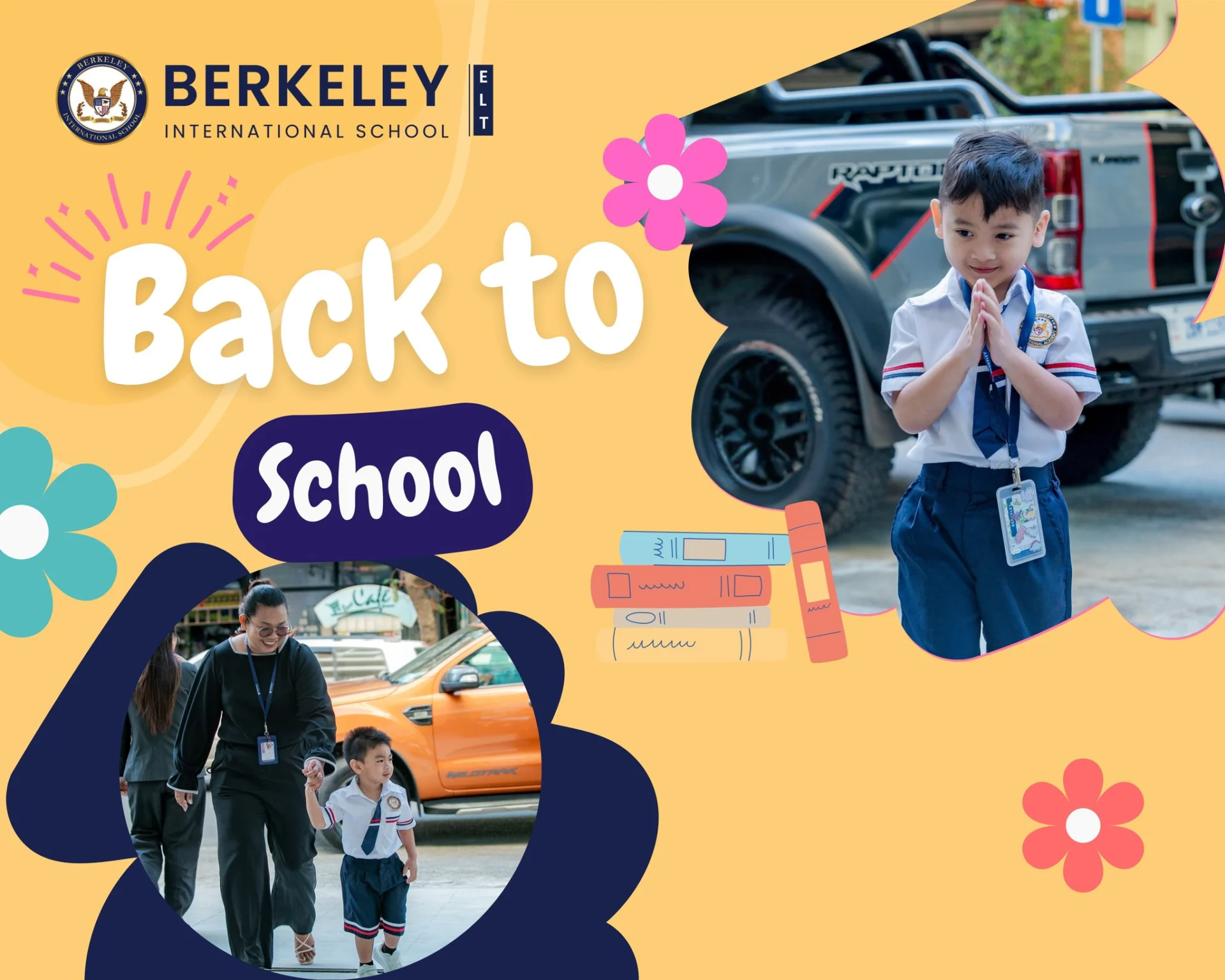 Students and parents during back to school at Berkeley International School showcasing Cambridge curriculum education in Cambodia