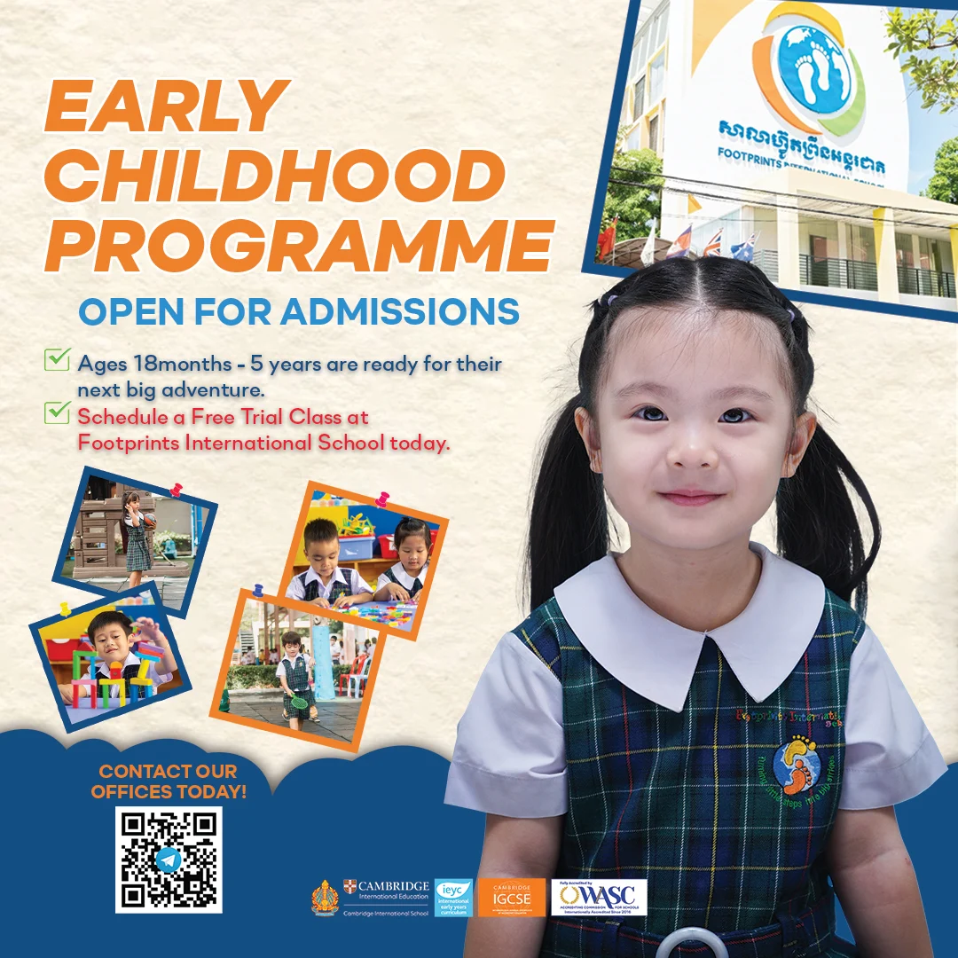 Child enrolled in the Early Childhood Programme at Footprints International School in Cambodia