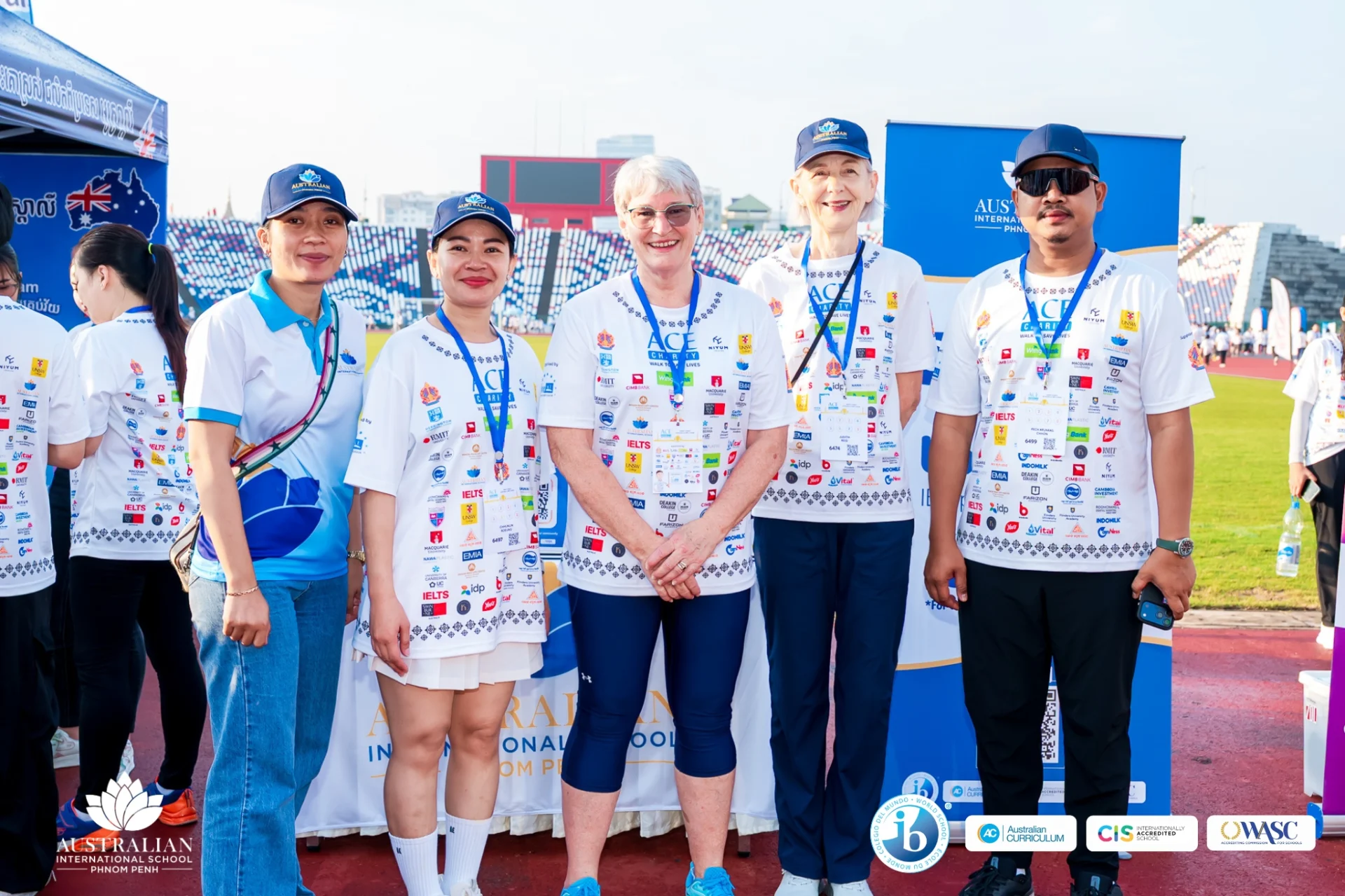AISPP students, teachers, and families participating in the ACE Charity Walk supporting Kantha Bopha Children’s Hospital in Phnom Penh